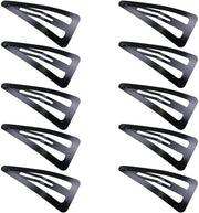 Haarclips antislip, neri, 10 pezzi, 6,7 cm, adatti a tutti i tipi di capelli (trapezoidale)