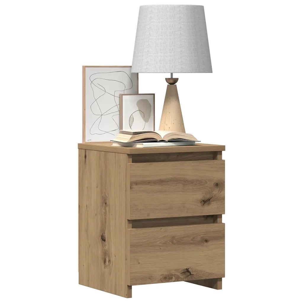 Comodino | Armadio da Notte | Mobiletto da notte Rovere Artigianale 30x30x40 cm in Legno Multistrato