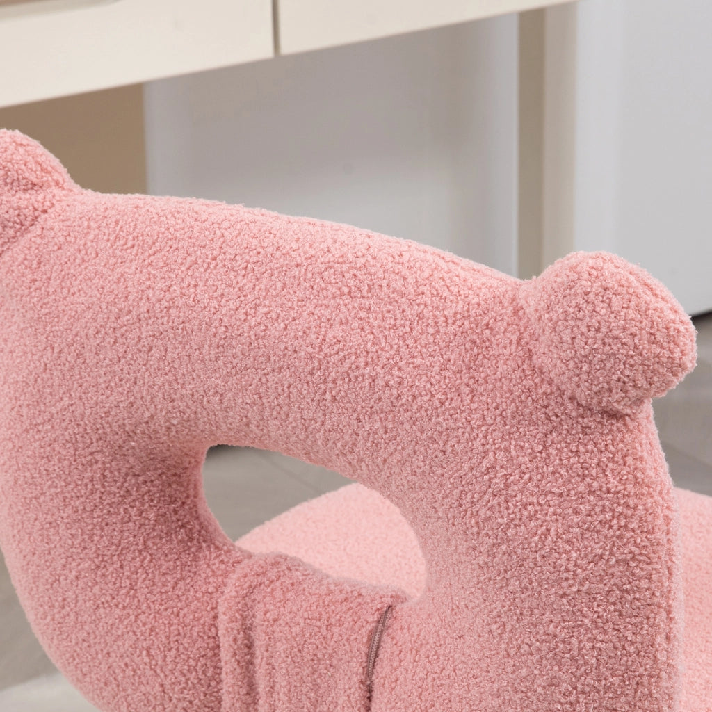 Sedia per bambini con schienale a forma di orso e seduta regolabile in altezza ¨C zephmum ¨C rosa