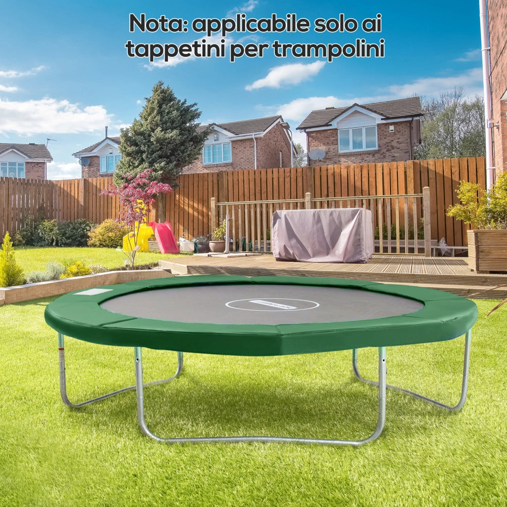 Copertura per Tappeto Elastico Pieghevole e Portatile ¨C zephmum ¨C Plastica PE e Schiuma EPE, Verde, ?305x1.5 cm
