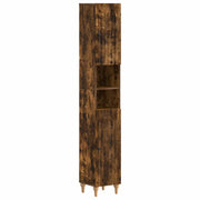 Armadio da Bagno con Ripiano Aperto ALKMAAR Rovere Fumo 896160