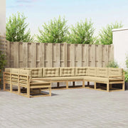 Set di divani da esterno 9 pz Bianco e Beige 3387037