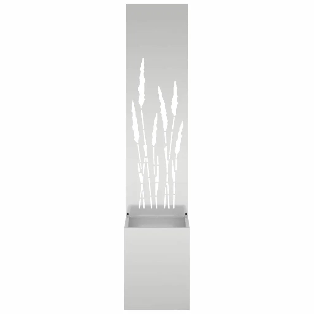 vidaXL Vaso da Giardino con Pannello Decorativo Argento 32 x 140 cm