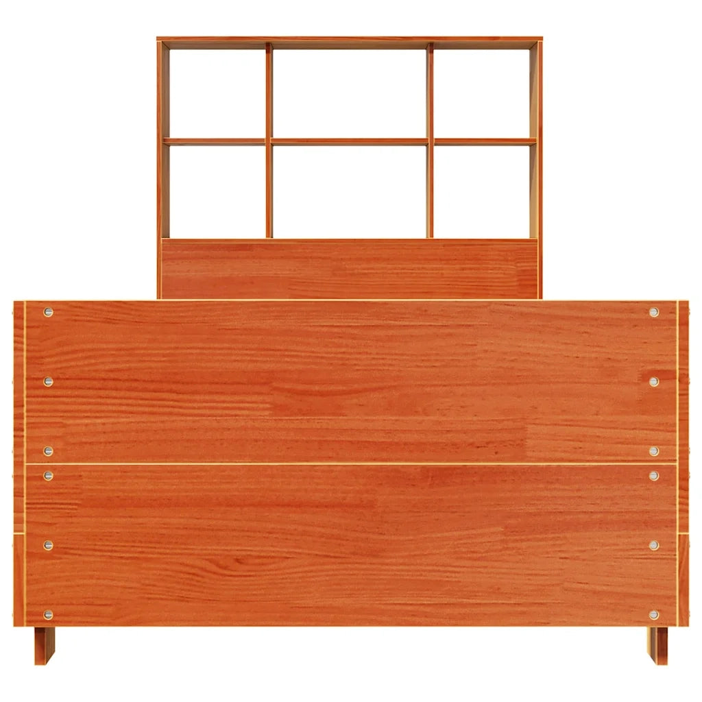Letto senza Materasso Marrone Cera 75x190 cm in Legno di Pino 3323715