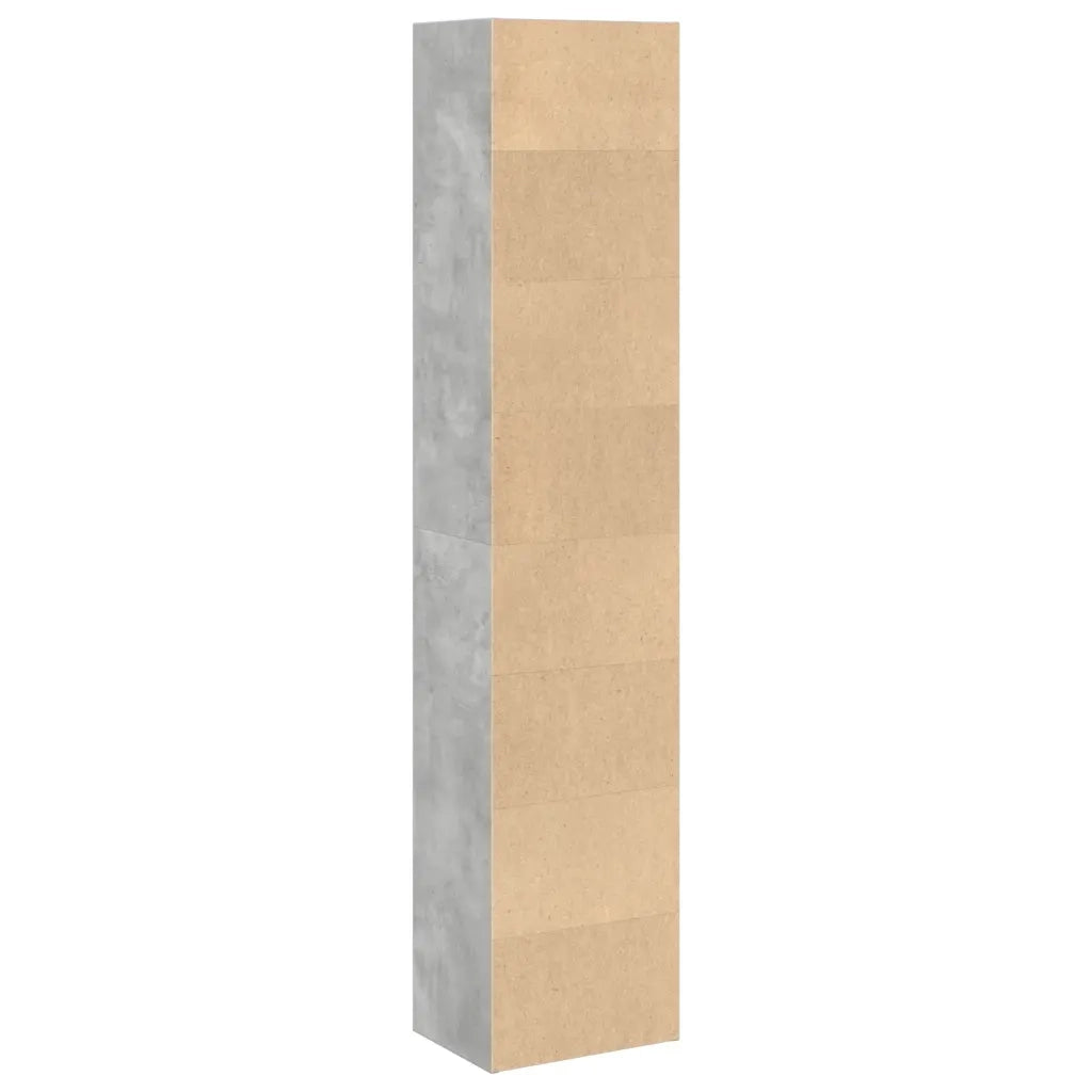 Libreria-Scaffale per Libri-Mobile di Stoccaggio Grigio Cemento 40x30x189 cm in Legno Multistrato