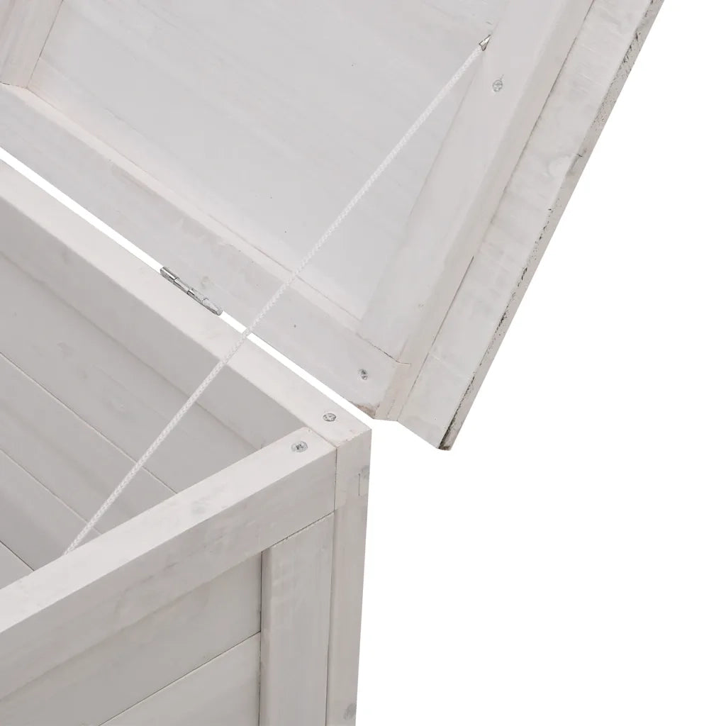 Contenitore Giardino Bianco 99x49,5x58,5cm Legno Massello Abete 364753