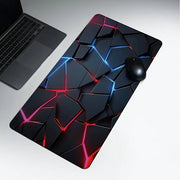Mat da disegno geometrico (rosso e blu) | Bureaumat per gaming multifunzionale | Superficie liscia per controllo preciso, 60*30cm