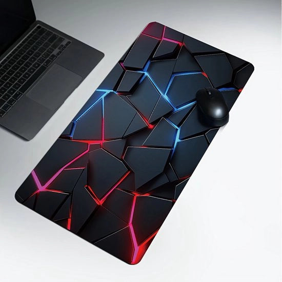Mat da disegno geometrico (rosso e blu) | Bureaumat per gaming multifunzionale | Superficie liscia per controllo preciso, 60*30cm