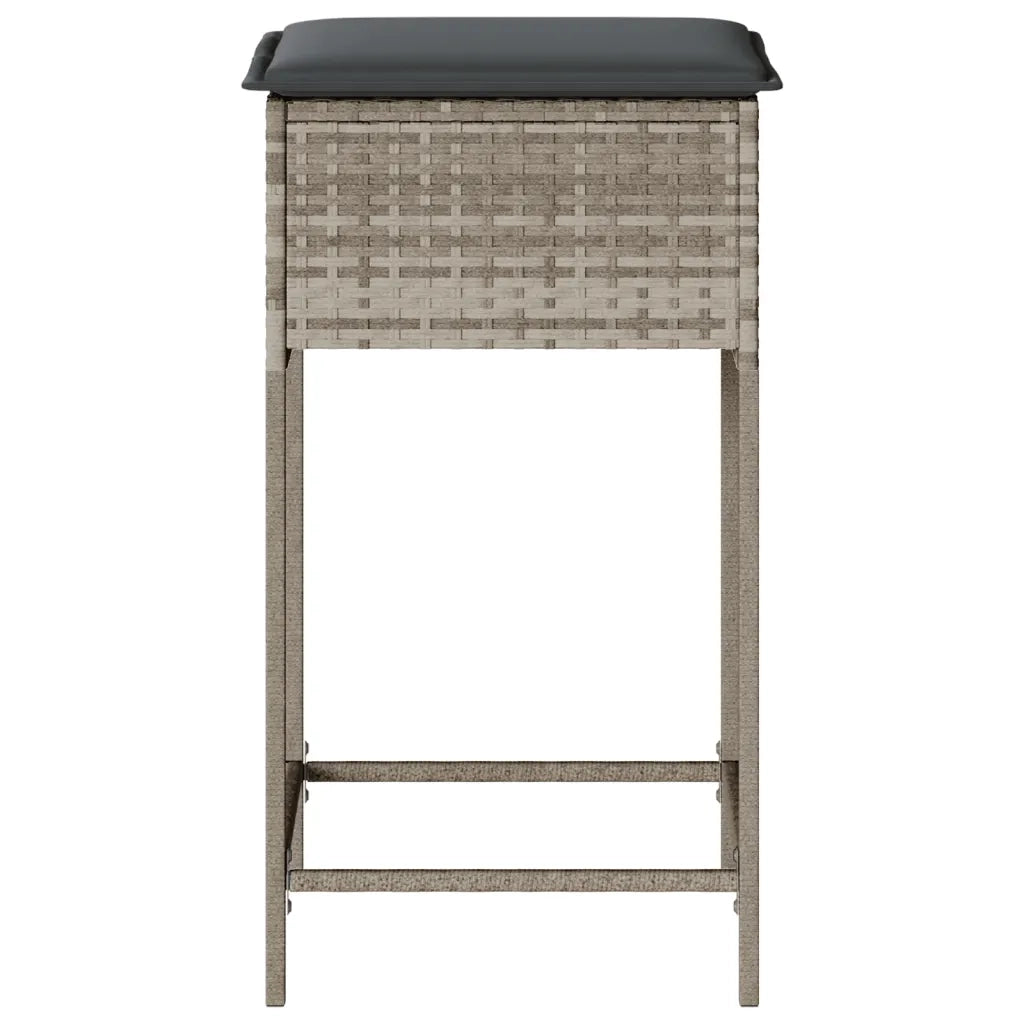 Sgabelli da Bar con Cuscini 2 pz Grigio Chiaro in Polyrattan CFW6495864