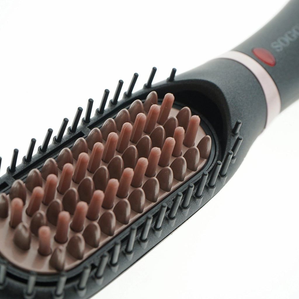 Spazzola lisciante elettrica termica, 34 setole ceramica rivestite, 3 modalità riscaldamento PTC 350W capelli - SOGO