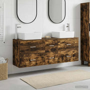 Set di Armadi da Bagno 3 pz Rovere Fumo 53 x 34,5 x 63 cm 3405863