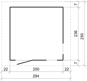 Casetta da giardino di qualit? premium 5,9 m² - H252x250x294 cm - Timbela M913-TERRA BROWN