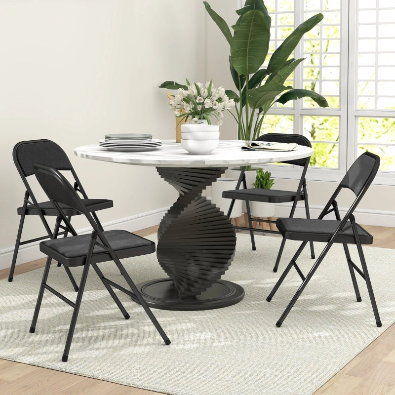 SEDIA PIEGHEVOLE Set da 4 pezzi 45x46x78 cm Nero in poliestere