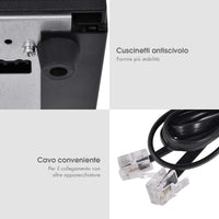 Cassetto Portasoldi, Cassetto Porta contanti, Cassetto per Registratore di Cassa, 5 scomparti per Monete e 5 scomparti per Banconote, 40,5x42x10cm