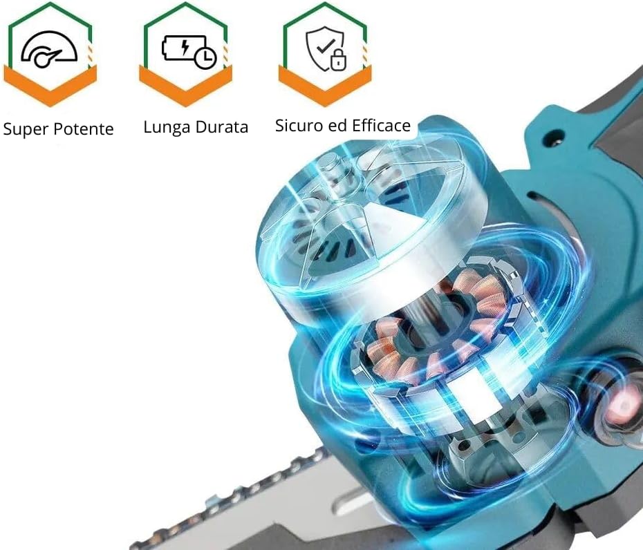 Mini Motosega a Batteria 6 Pollici per Potatura e giardino Giardinaggio