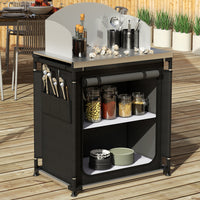 Cucina Da Campeggio Pieghevole In Alluminio Con Cucinotto Con Paravento Nero