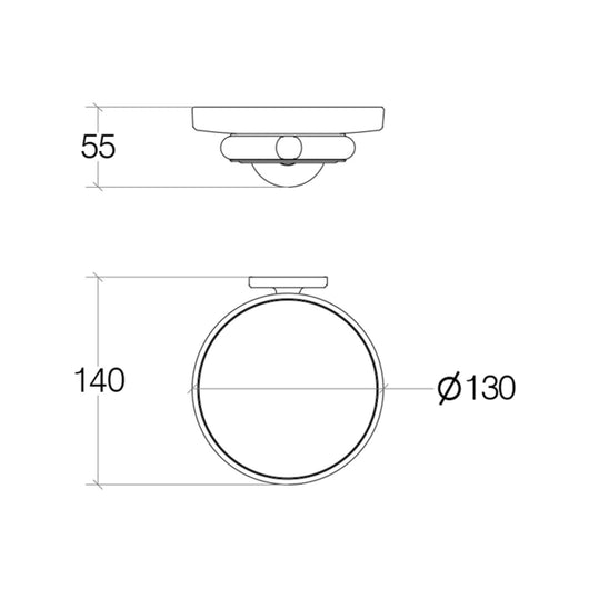 Lineabeta - Portasapone a parete Sbecà in ottone cromato e vetro satinato