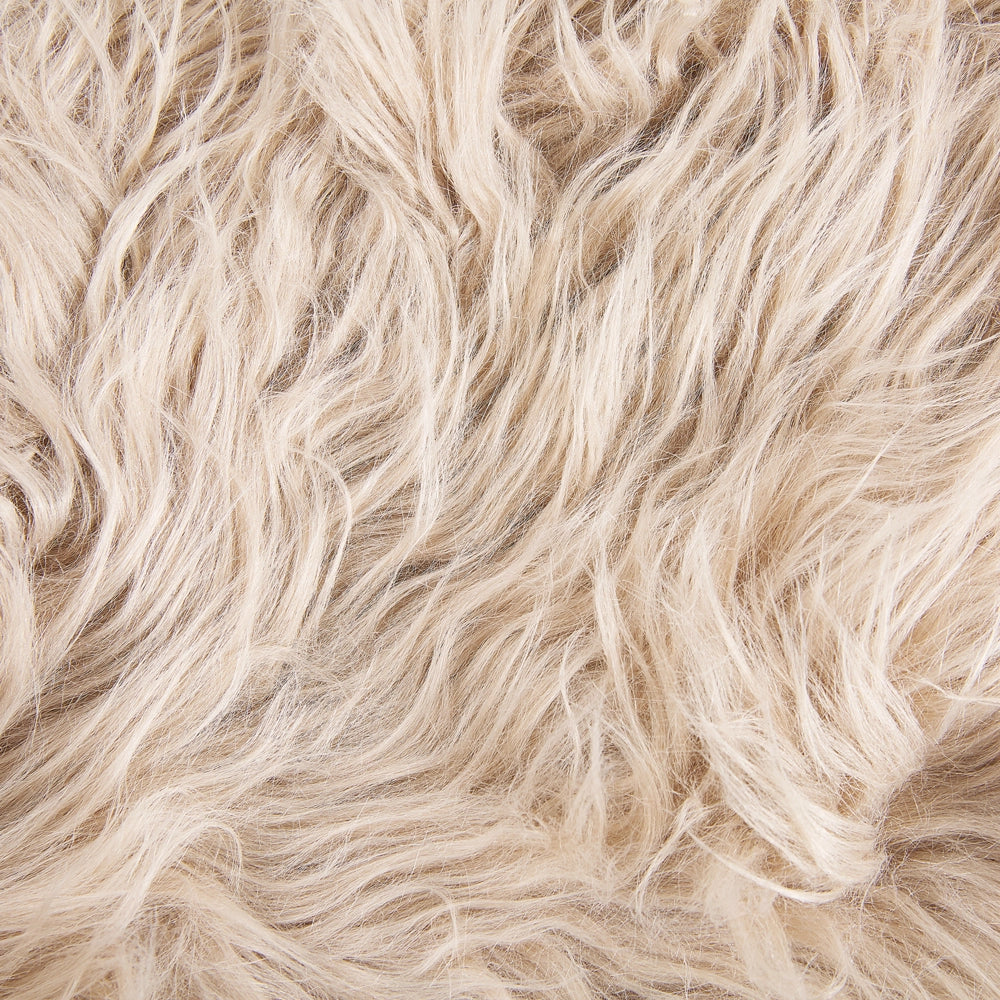 Tappeto in finta pelle di pecora beige 63 x 95 cm alto pelo rustico
