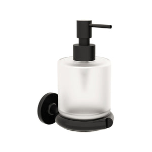 Lineabeta - Dispenser sapone a parete Sbecà in ottone nero/vetro satinato 250 ml