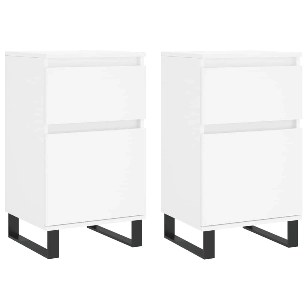 Buffet credenza cassettiera armadio mobile contenitore organizer per cucina soggiorno salotti set da 2 40 x 35 x 70 cm legno ingegnerizzato bianco 02_0036661