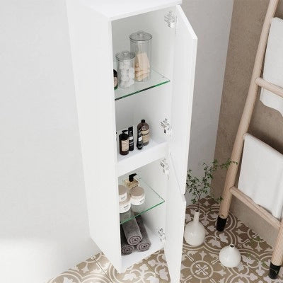 Pensile bagno sospeso bianco lucido H 136 cm ante reversibili soft-close Easy
