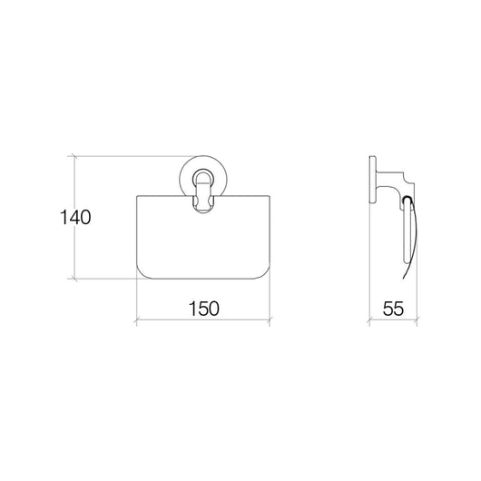 Lineabeta - Portarotolo coperto Sbecà in ottone cromato