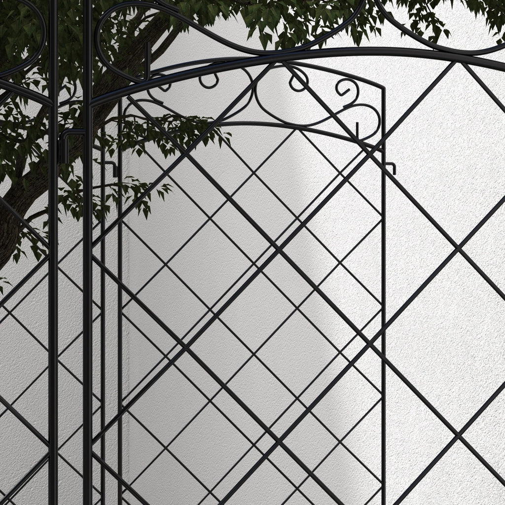 Recinzione giardino decorativa ¨C zephmum ¨C 7 pezzi metallo 344x110 cm nero