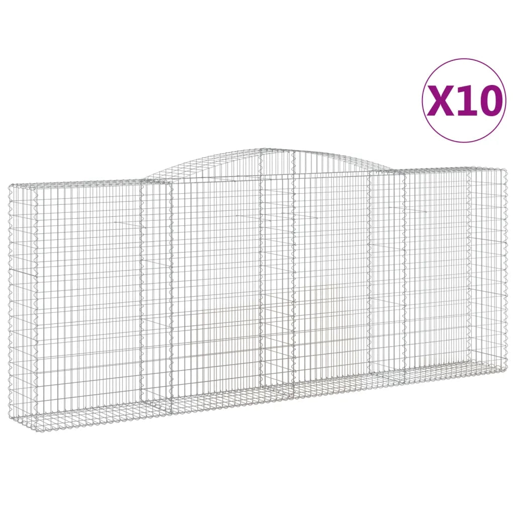 Cesti Gabbioni ad Arco 10 pz 400x50x160/180 cm Ferro Zincato 3147043
