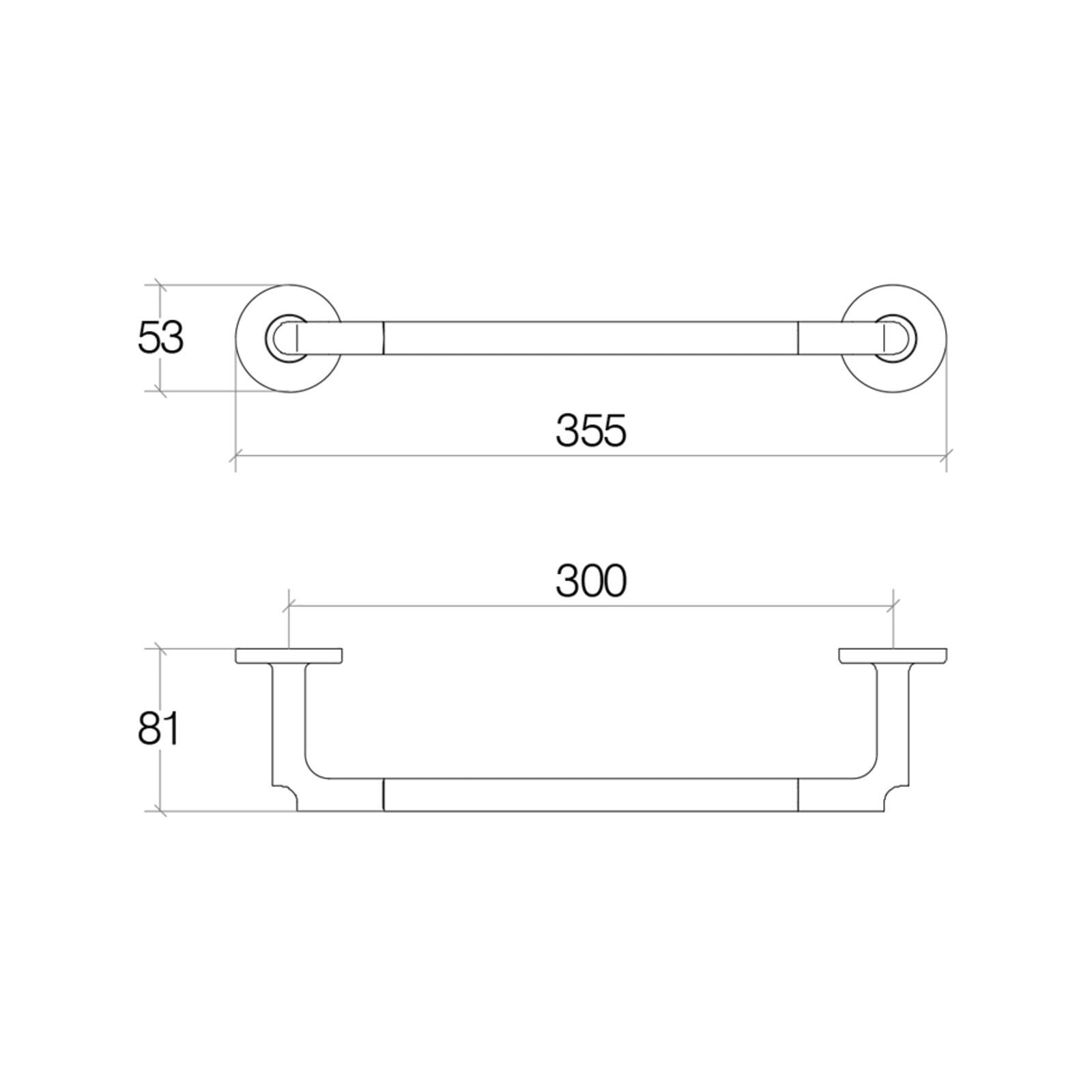 Lineabeta - Porta asciugamani Sbecà in ottone nero L.35,5 cm