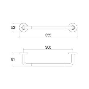 Lineabeta - Porta asciugamani Sbecà in ottone nero L.35,5 cm