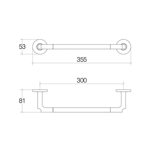Lineabeta - Porta asciugamani Sbecà in ottone nero L.35,5 cm