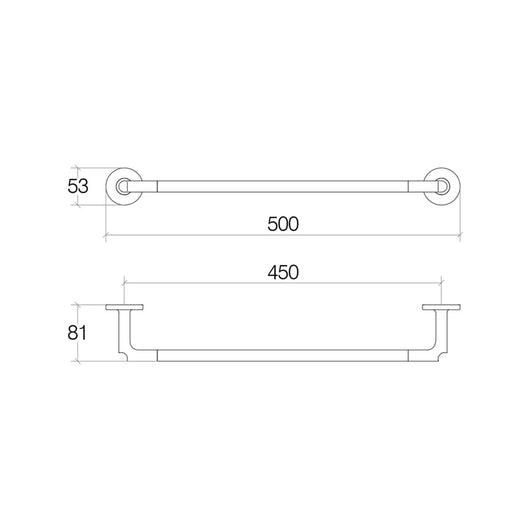 Lineabeta - Porta asciugamani Sbecà in ottone cromato L.50 cm