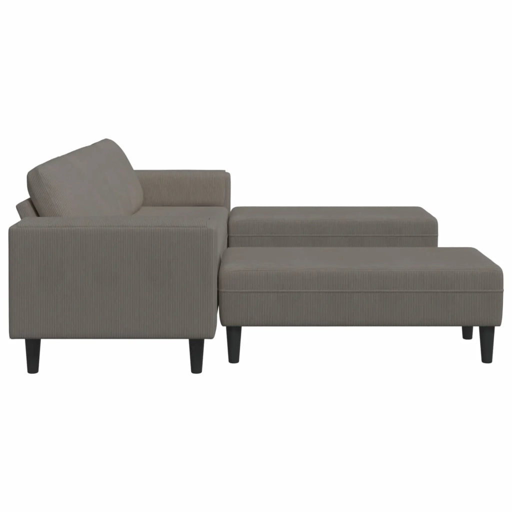 Divano Grigio chiaro 250 x 188 x 76 cm Tessuto in Cords 3335131