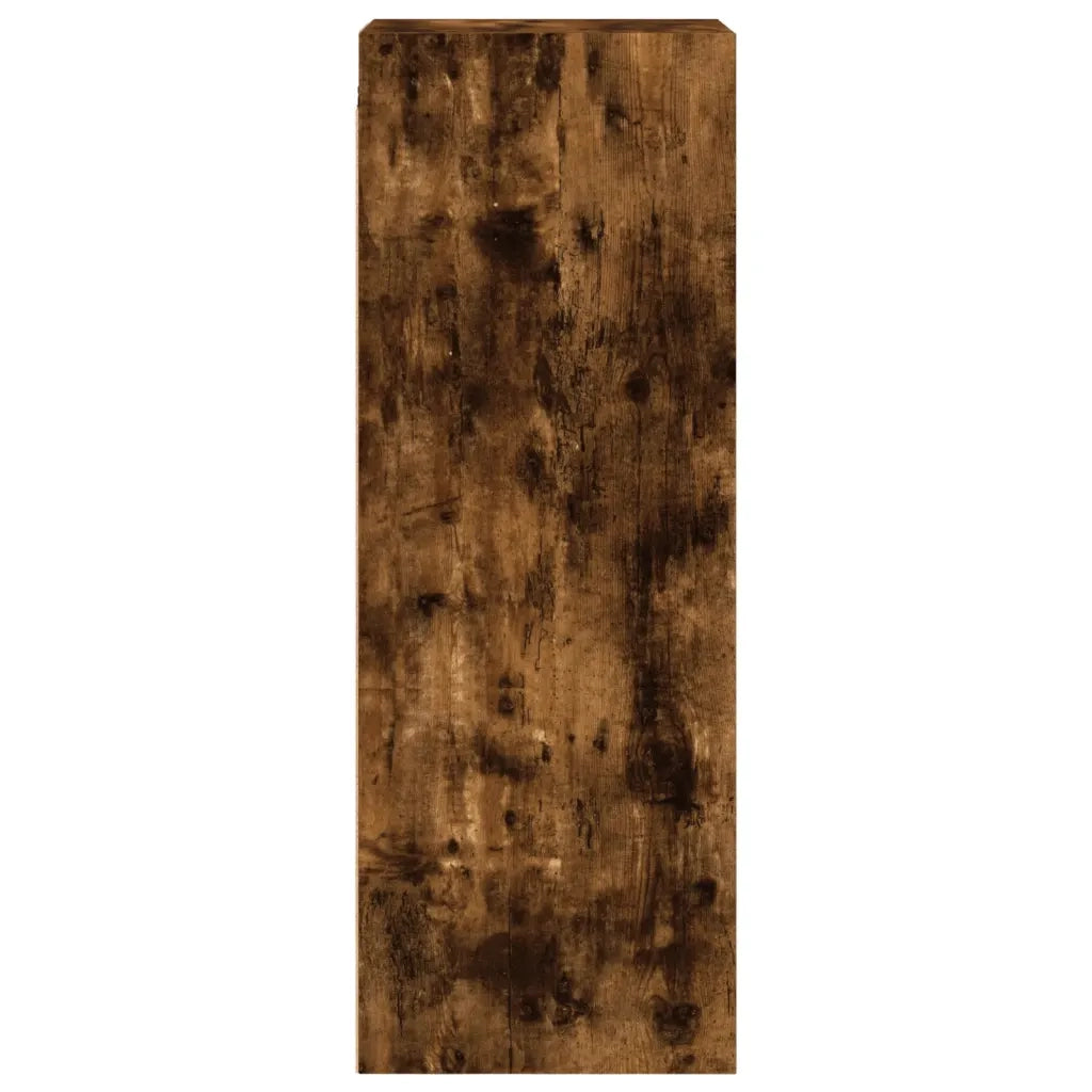 Armadietto a Muro | Mobile a Muro con Ante in Vetro Rovere Fumo 35x37x100 cm