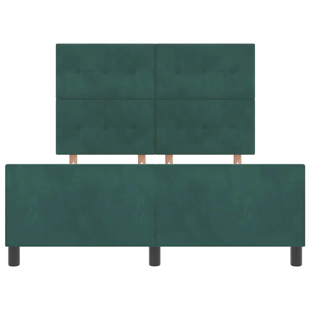 Letto a molle con testiera Verde Scuro 140 x 200 cm Velluto 3344948