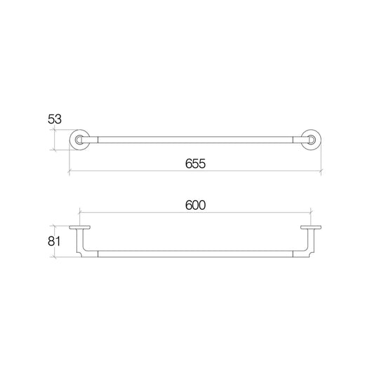 Lineabeta - Porta asciugamani Sbecà in ottone cromato L.65,5 cm