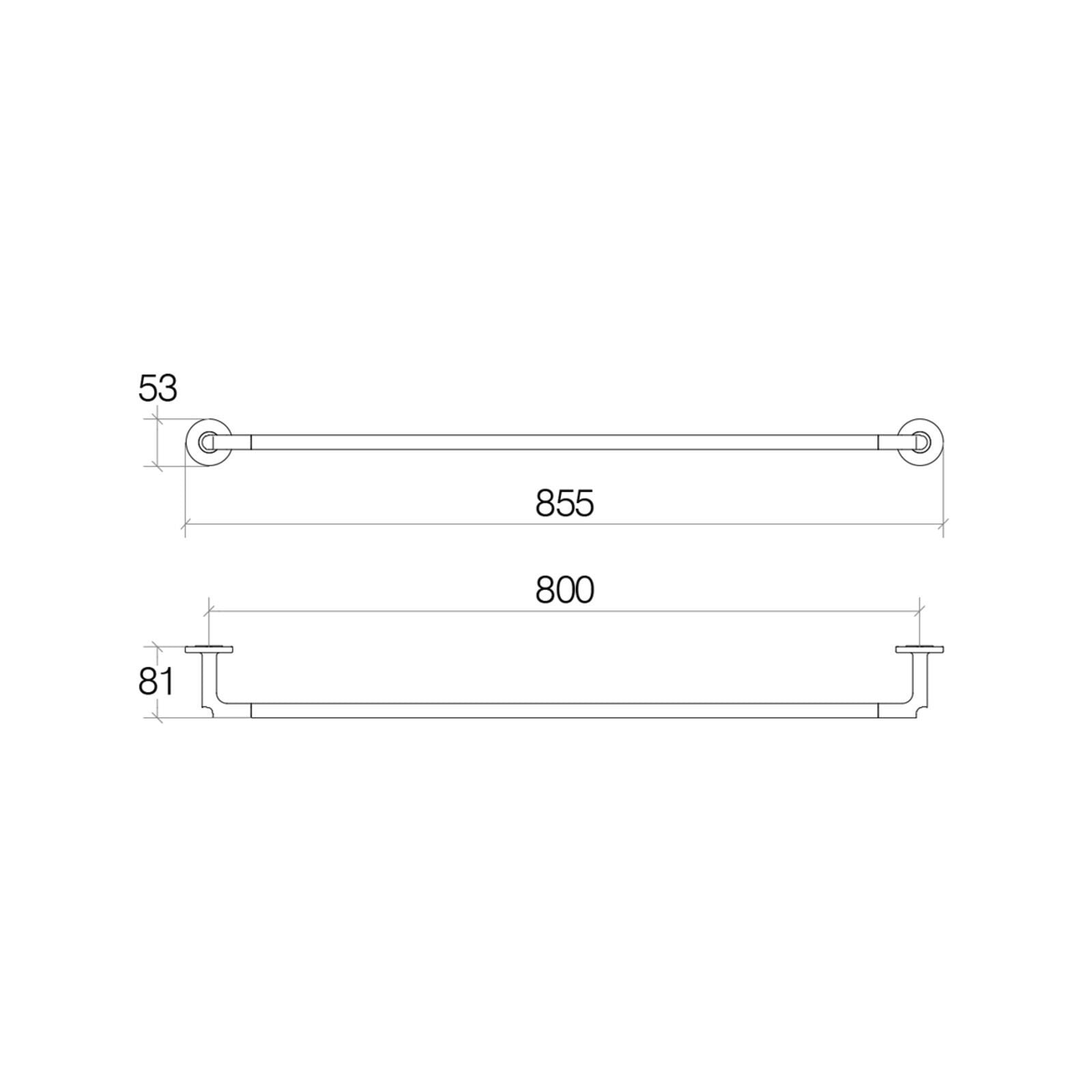 Lineabeta - Porta asciugamani Sbecà in ottone nero L.85,5 cm