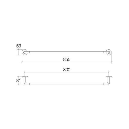 Lineabeta - Porta asciugamani Sbecà in ottone nero L.85,5 cm