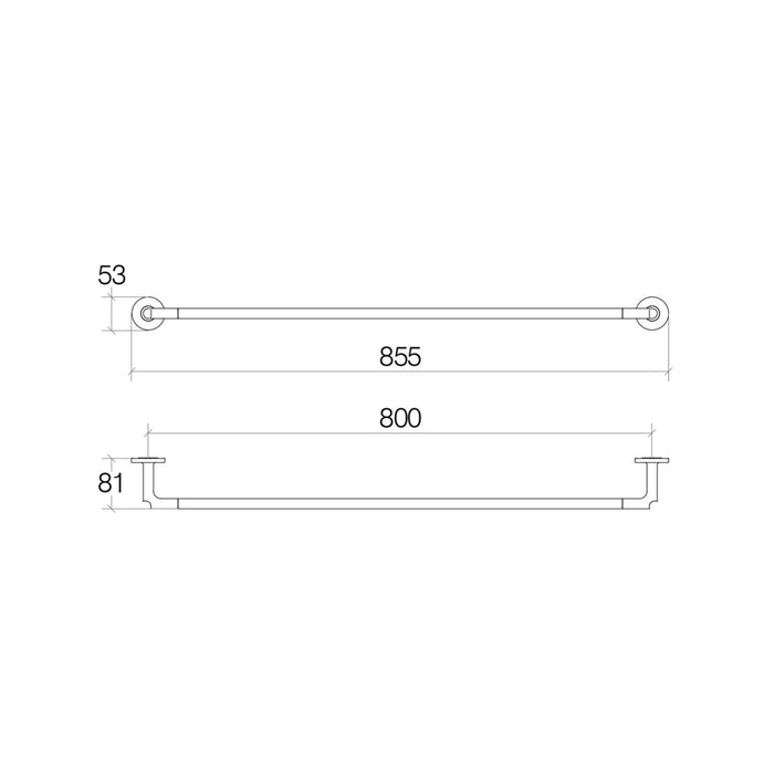 Lineabeta - Porta asciugamani Sbecà in ottone nero L.85,5 cm