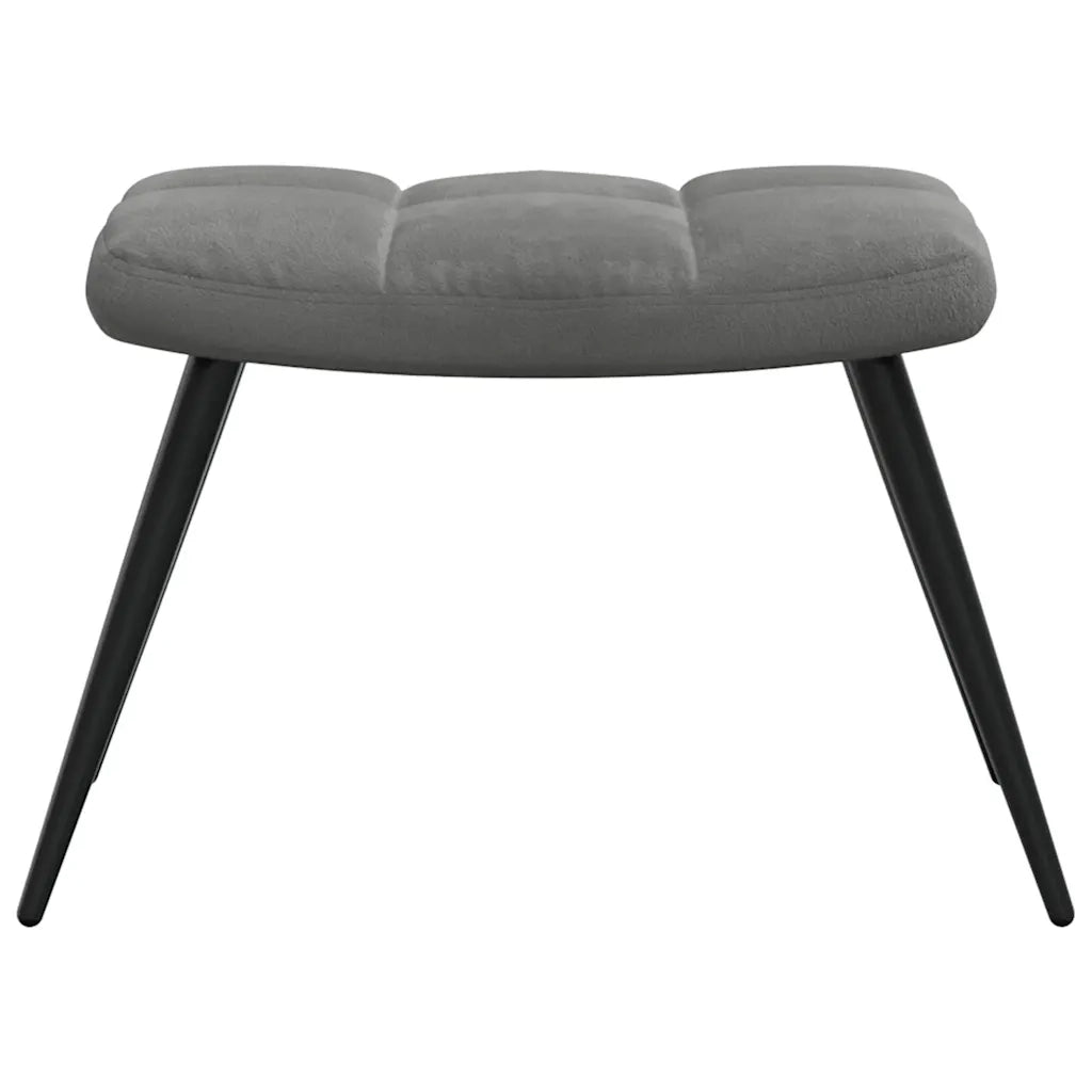 Poltrona Relax con Poggiapiedi Grigio Scuro in Velluto cod mxl 47581