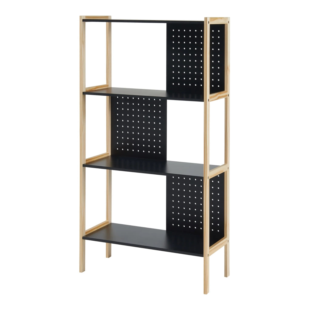 Libreria autoportante in MDF a 3 ripiani 120 x 63 x 28 cm nera 03_0008982