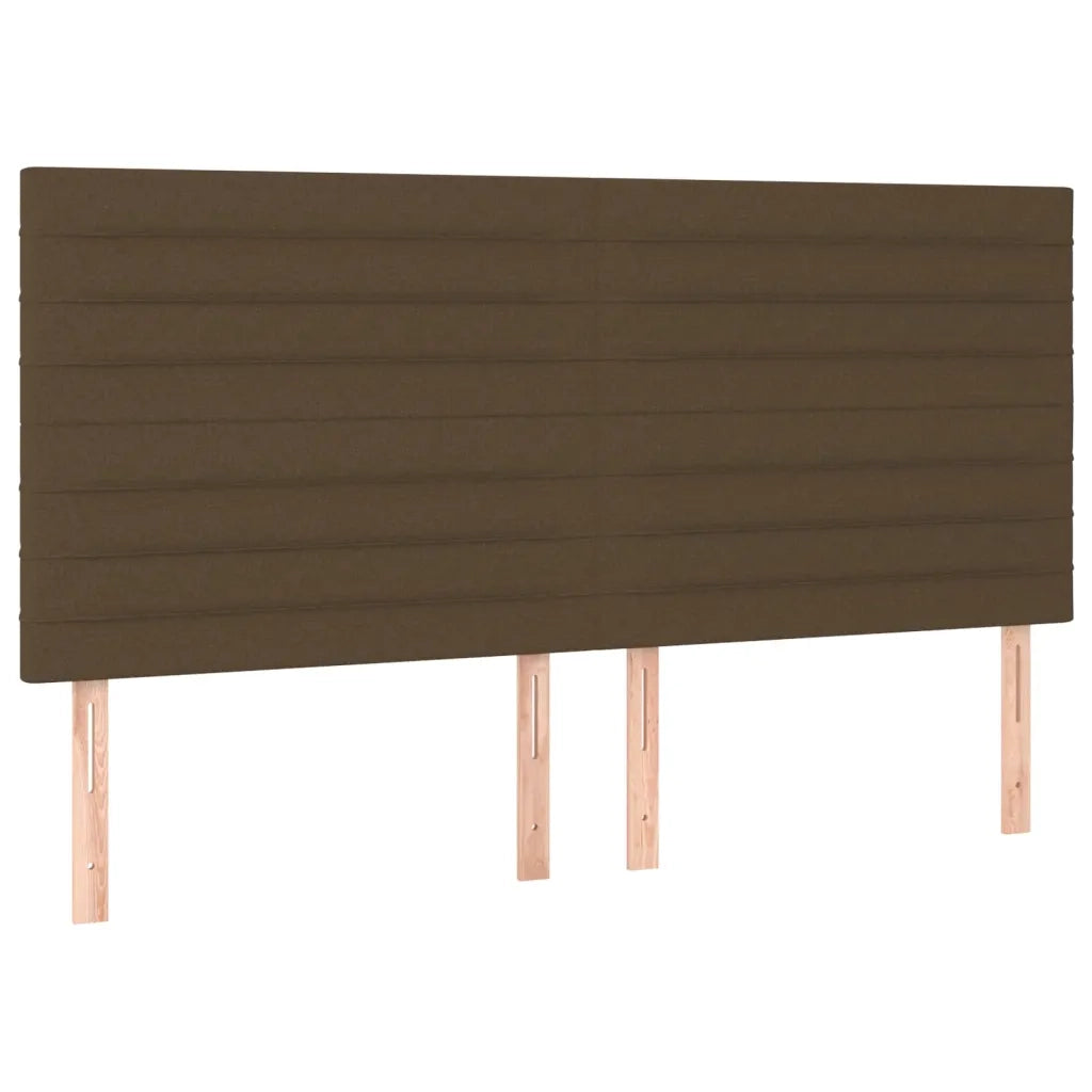 Giroletto a Molle con Materasso Marrone Scuro 160x200cm Tessuto