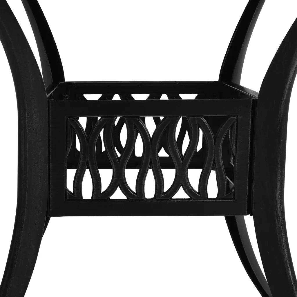 Tavolo da Giardino Nero 90x90x74 cm in Alluminio Pressofuso 315586