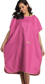 Poncho da Bagno Surf Modulare e Comodo per Adulti (N-Rose Red, Grande)