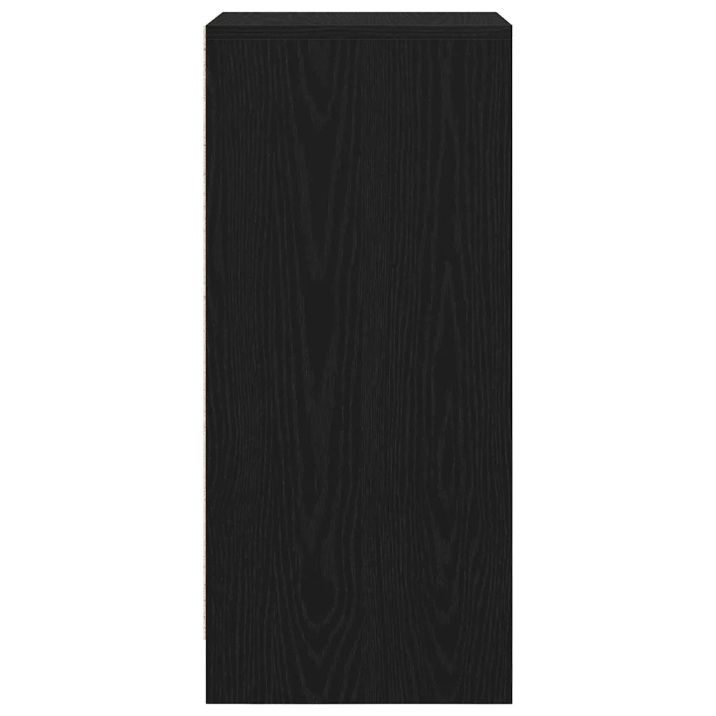 Scarpiera Rovere Nero 29,5x34x76 cm in Legno Multistrato 861860