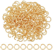 Accessori per gioielli 200 pezzi - 5 mm - Acciaio inossidabile - 18 carati dorato - Disegno aperto - Accessori per gioielli