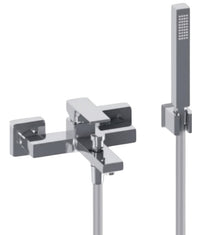 Miscelatore vasca quadrato, completo, cromato