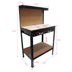 Banco da lavoro 800x500x1400mm Tavolo da officina con parete forata