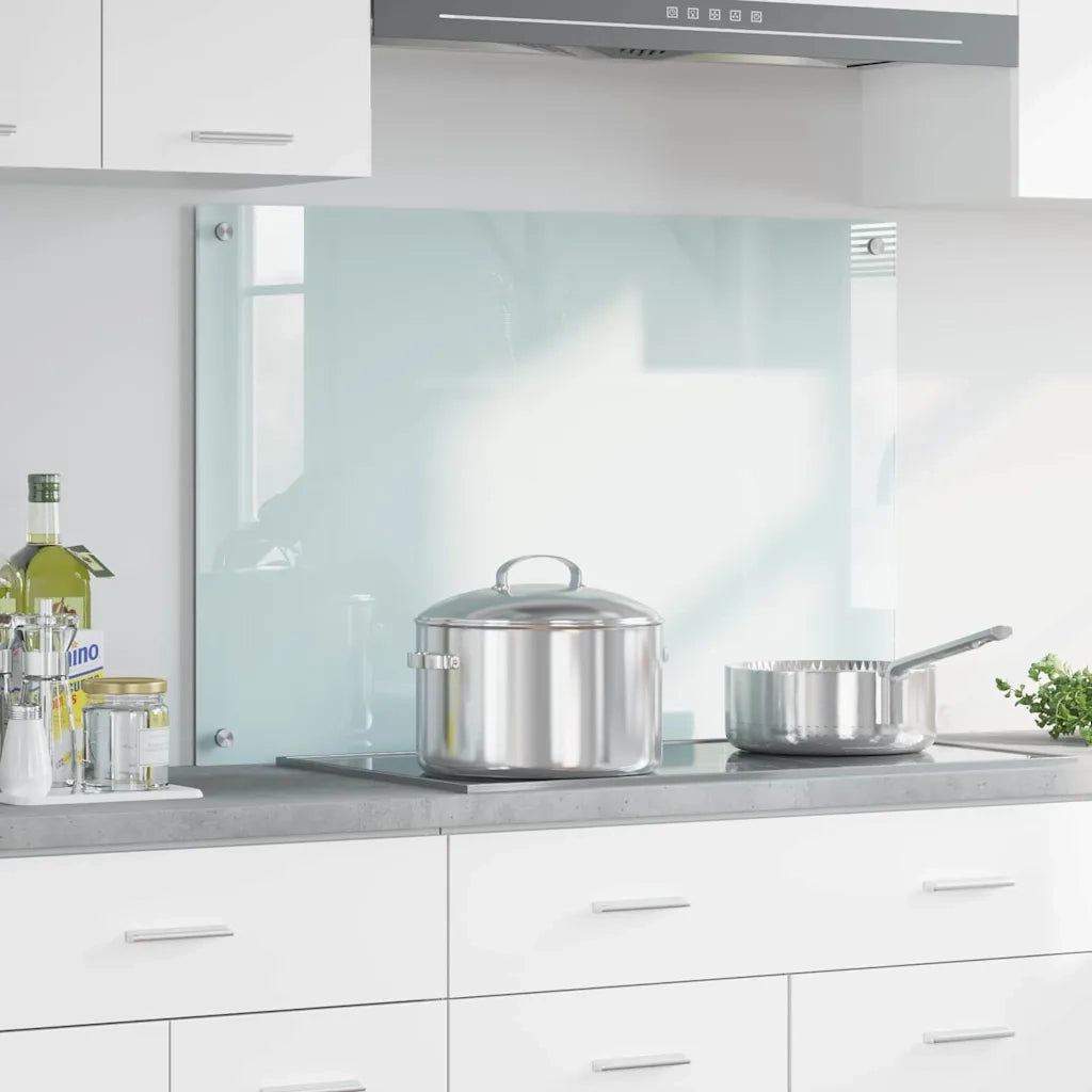 Rivestimento da Cucina-Paraschizzi per Cucina Bianco 90 x 60 cm vetro temperato