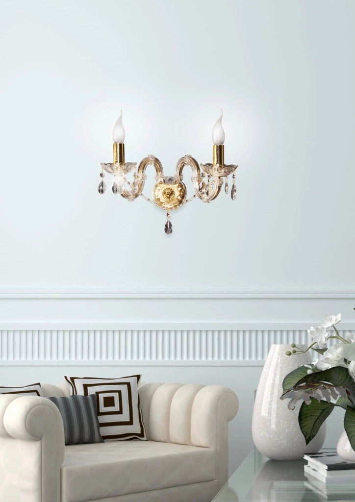 Applique Candellux Maria Teresa 2xE14 ottone cristallo